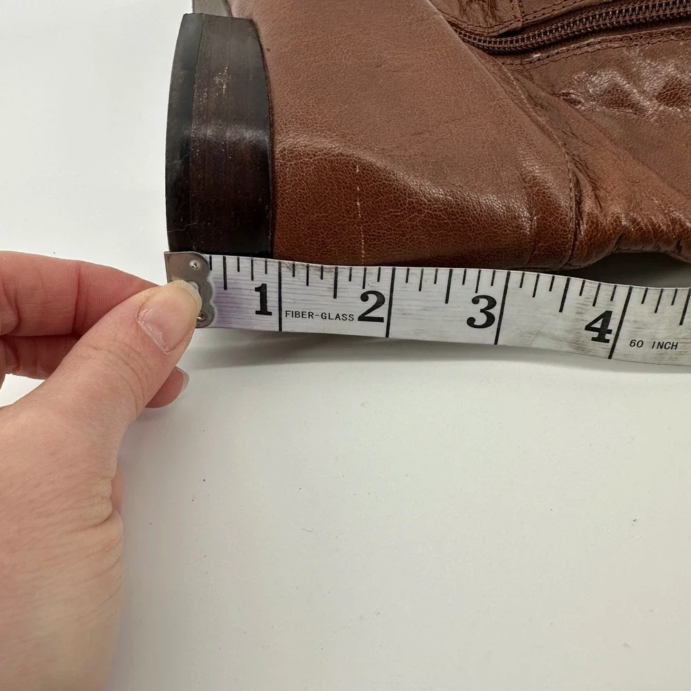 Nine West Leather Tall Riding Boots Brown Y2K VTG Minimalist Indie Size 7.5 M‎